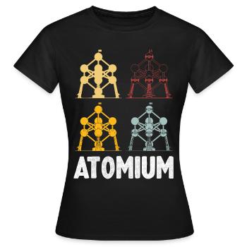 Noyau atomique de l’Atomium de Bruxelles Physics Science - T-shirt Femme - noir - Devant - AI Model Female 172 dark (172cm)
