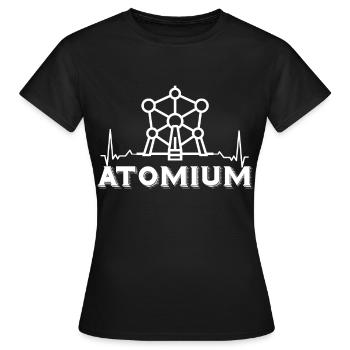 Atomium Heartbeat Noyau atomique Bruxelles Scientific - T-shirt Femme - noir - Devant - AI Model Female 172 dark (172cm)