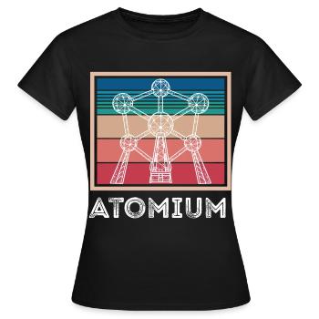 Atome Atomium Noyau atomique Physiciens Science Physique - T-shirt Femme - noir - Devant - AI Model Female 172 dark (172cm)