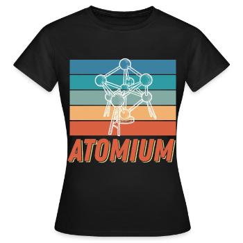Atomium Science Noyau atomique Physique Physicien atomique - T-shirt Femme - noir - Devant - AI Model Female 172 dark (172cm)