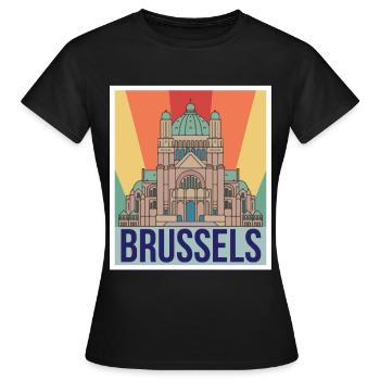 Bruxelles Science Noyau atomique Physique Physicien atomique - T-shirt Femme - noir - Devant - AI Model Female 172 dark (172cm)