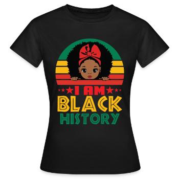 Black History Women Proud Black Melanin Festival - T-shirt Femme - noir - Devant - AI Model Female 172 dark (172cm)