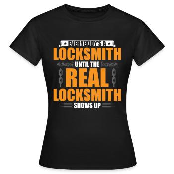 Lock Whisperer Serrurier Serrurier Sélecteur de serrure - T-shirt Femme - noir - Devant - AI Model Female 172 dark (172cm)