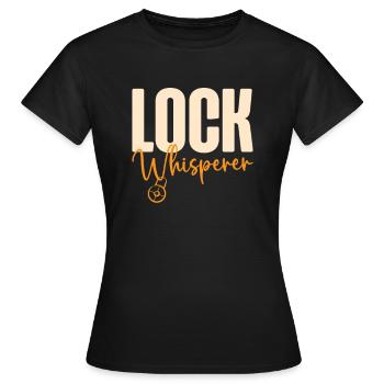 Lock Whisperer Serrurier Serrurier Sélecteur de serrure - T-shirt Femme - noir - Devant - AI Model Female 172 dark (172cm)