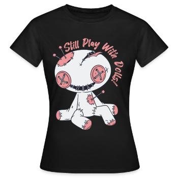 Poupée vaudou effrayante jouant avec des poupées Sorcellerie - T-shirt Femme - noir - Devant - AI Model Female 172 dark (172cm)