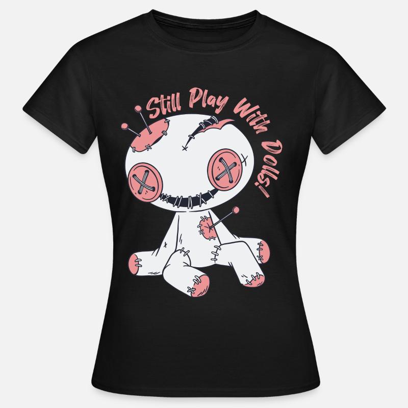 Creepy Voodoo Doll Playing with Dolls Witchcraft - Women's T-Shirt - black