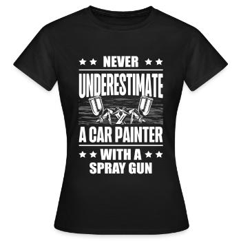 Auto Body Painter Job Beruf Auto Detaillierung - Frauen T-Shirt - Schwarz - Vorne - AI Model Female 172 dark (172cm)