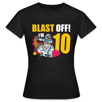 Je suis 10 Astronaut Lover Spaceship Happy - T-shirt Femme - noir - Devant - AI Model Female 172 dark (172cm)