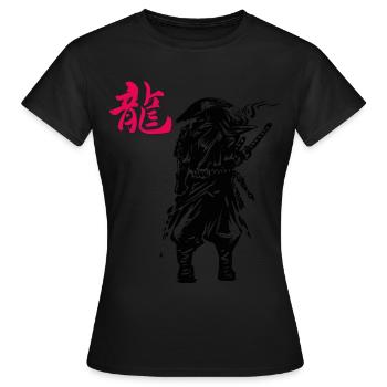Art japonais Samouraï Ninja Guerrier Japonais - T-shirt Femme - noir - Devant - AI Model Female 172 dark (172cm)
