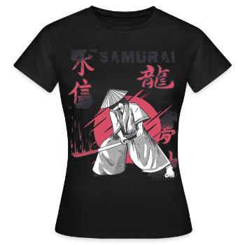 Samouraï Katana Épée Tache de sang Guerre japonaise - T-shirt Femme - noir - Devant - AI Model Female 172 dark (172cm)