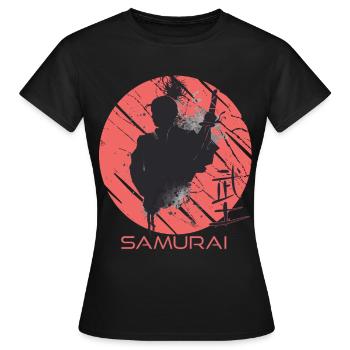 Samurai Japanische Kunst Blutfleck Japanischer Kri - Frauen T-Shirt - Schwarz - Vorne - AI Model Female 172 dark (172cm)
