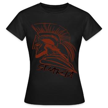 Sparta Glory Casque Spartiate Gladiateur Grec Ancien - T-shirt Femme - noir - Devant - AI Model Female 172 dark (172cm)
