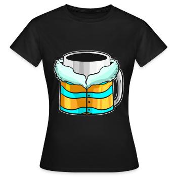 Bécher d’automne avec veste d’hiver pour Noël - T-shirt Femme - noir - Devant - AI Model Female 172 dark (172cm)