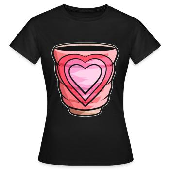 Gobelet d'automne avec des coeurs pour Noël - T-shirt Femme - noir - Devant - AI Model Female 172 dark (172cm)