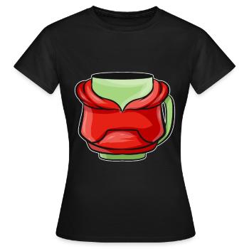 Bécher d’automne avec sweat à capuche rouge pour Noël - T-shirt Femme - noir - Devant - AI Model Female 172 dark (172cm)