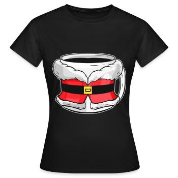 Gobelet d'automne avec la robe du père Noël pour Noël - T-shirt Femme - noir - Devant - AI Model Female 172 dark (172cm)