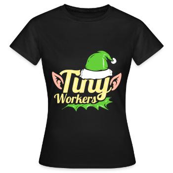 Les petits elfes sont de minuscules travailleurs pour Noël - T-shirt Femme - noir - Devant - AI Model Female 172 dark (172cm)