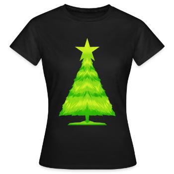 Green Balm Fir Or White Spruce As Christmas Tree - Women's T-Shirt - black - Front - AI Model Female 172 dark (172cm)
