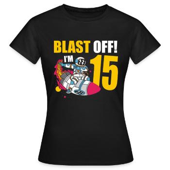 Je suis 15 Astronaut Lover Spaceship Happy - T-shirt Femme - noir - Devant - AI Model Female 172 dark (172cm)