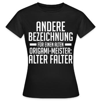 Andere Bezeichnung für Origami - Frauen T-Shirt - Schwarz - Vorne - AI Model Female 172 dark (172cm)