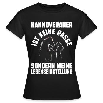 Pferd Reitsport Reiten Pferdesport Hannoveraner - Frauen T-Shirt - Schwarz - Vorne - AI Model Female 172 dark (172cm)