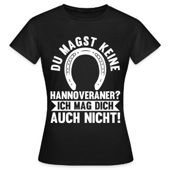 Pferd Reitsport Reiten Pferdesport Hannoveraner - Frauen T-Shirt - Schwarz - Vorne - AI Model Female 172 dark (172cm)