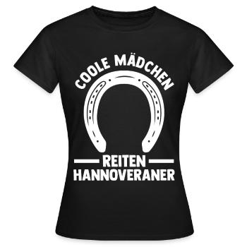 Pferd Reitsport Reiten Pferdesport Hannoveraner - Frauen T-Shirt - Schwarz - Vorne - AI Model Female 172 dark (172cm)