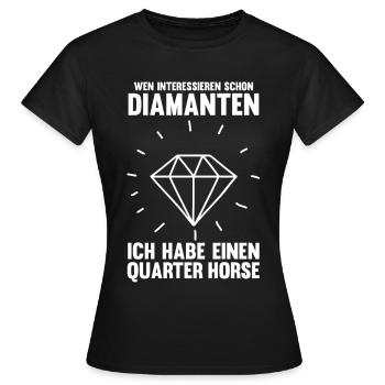 Pferd Reitsport Reiten Pferdesport Quarter Horse - Frauen T-Shirt - Schwarz - Vorne - AI Model Female 172 dark (172cm)
