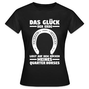 Pferd Reitsport Reiten Pferdesport Quarter Horse - Frauen T-Shirt - Schwarz - Vorne - AI Model Female 172 dark (172cm)