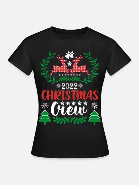 Rentier Weihnachten Pullover - Frauen T-Shirt - Schwarz