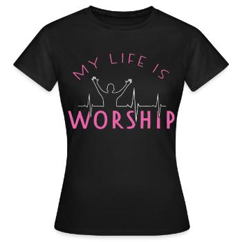 Louange Louange Heartbeat Church évangélique - T-shirt Femme - noir - Devant - AI Model Female 172 dark (172cm)