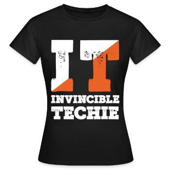 Invincible Techie Computer Programmer Tech - Women's T-Shirt - black - Front - AI Model Female 172 dark (172cm)