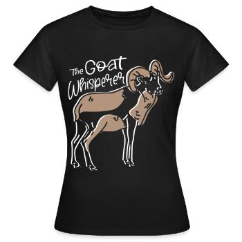 Ziegenflüsterer Nutztier Ziegenzüchter Vieh - Frauen T-Shirt - Schwarz - Vorne - AI Model Female 172 dark (172cm)