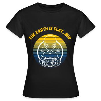 Earth is flat - Women's T-Shirt - black - Front - AI Model Female 172 dark (172cm)