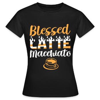 Buveur de caféine de café Latte Macchiato - T-shirt Femme - noir - Devant - AI Model Female 172 dark (172cm)