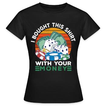 Casino Gambling Slot Machine à sous Jeu de cartes - T-shirt Femme - noir - Devant - AI Model Female 172 dark (172cm)