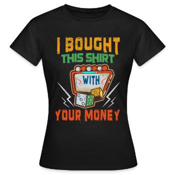 Casino Gambling Slot Machine à sous Jeu de cartes - T-shirt Femme - noir - Devant - AI Model Female 172 dark (172cm)