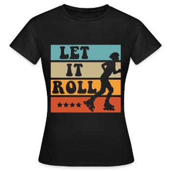 Inline Skater - Frauen T-Shirt - Schwarz - Vorne - AI Model Female 172 dark (172cm)