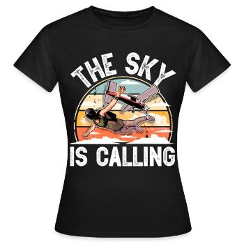 Skydiving Parachuting Parachute - Women's T-Shirt - black - Front - AI Model Female 172 dark (172cm)