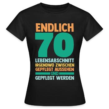 Siebzig Siebzigster 70 Jahre Geburtstag - Frauen T-Shirt - Schwarz - Vorne - AI Model Female 172 dark (172cm)