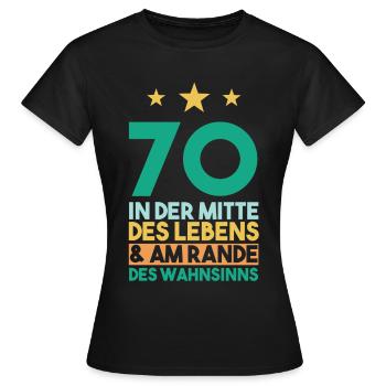 Siebzig Siebzigster 70 Jahre Geburtstag - Frauen T-Shirt - Schwarz - Vorne - AI Model Female 172 dark (172cm)