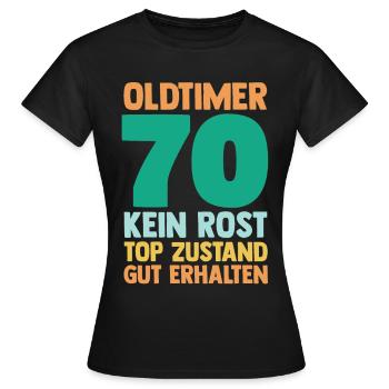 Siebzig 70 Jahre Siebzigster Geburtstag - Frauen T-Shirt - Schwarz - Vorne - AI Model Female 172 dark (172cm)