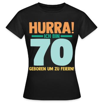 Siebzig 70 Jahre Siebzigster Geburtstag - Frauen T-Shirt - Schwarz - Vorne - AI Model Female 172 dark (172cm)