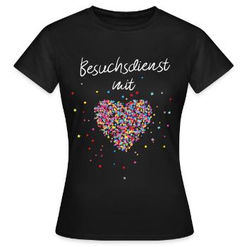 Besuchsdienst mit Herz Seniorenheim Altersheim - Frauen T-Shirt - Schwarz - Vorne - AI Model Female 172 dark (172cm)