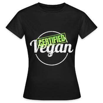 Label For Certified Vegan - Women's T-Shirt - black - Front - AI Model Female 172 dark (172cm)