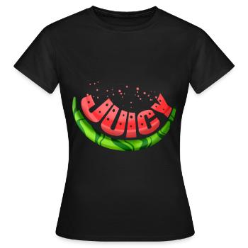 Watermelon Is Juicy And Tasty. Vegetarian - Go - Women's T-Shirt - black - Front - AI Model Female 172 dark (172cm)