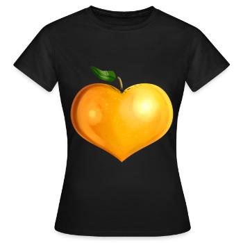 Orange In Heart Shape - Végétarien - Devenez végétalien - T-shirt Femme - noir - Devant - AI Model Female 172 dark (172cm)