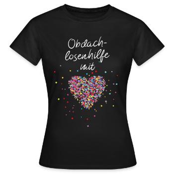 Odachlosenhilfe mit Herz Obdachlose Ehrenamt - Frauen T-Shirt - Schwarz - Vorne - AI Model Female 172 dark (172cm)