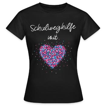 Schulweghilfe mit Herz Verkehrshilfe Verkehr - Frauen T-Shirt - Schwarz - Vorne - AI Model Female 172 dark (172cm)