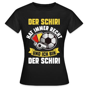 Schiri Unparteiischer Fußball Schiedsrichter - Frauen T-Shirt - Schwarz - Vorne - AI Model Female 172 dark (172cm)